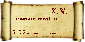 Klimstein Mihály névjegykártya