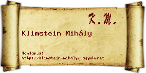 Klimstein Mihály névjegykártya