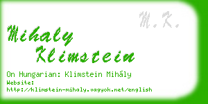 mihaly klimstein business card